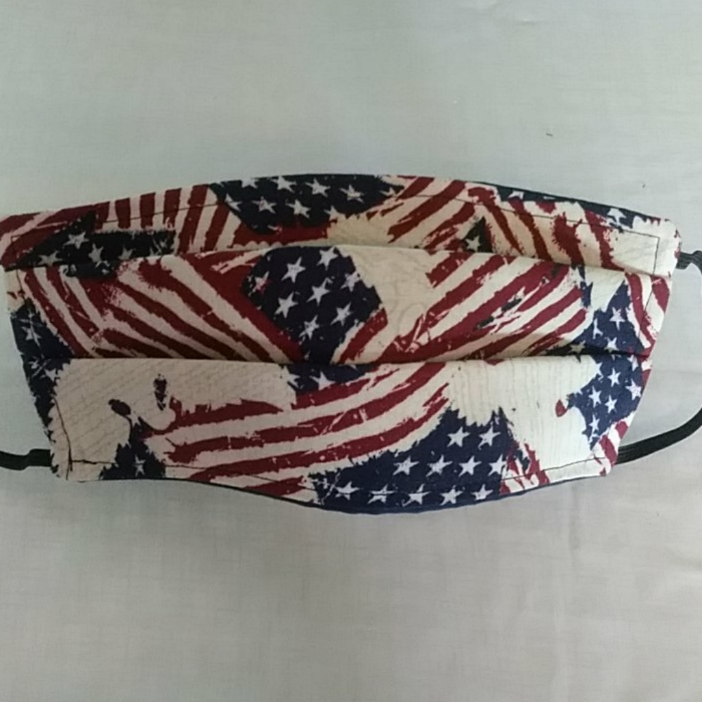 Pleated patriotic face mask mens/womens